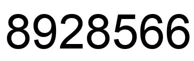Number 8928566 black image