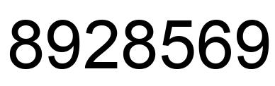 Number 8928569 black image