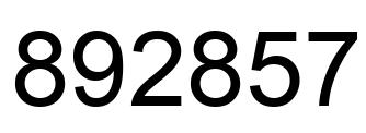 Number 892857 black image