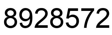 Number 8928572 black image