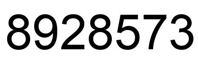 Number 8928573 black image