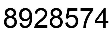 Number 8928574 black image