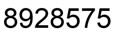 Number 8928575 black image