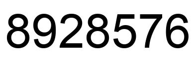 Number 8928576 black image