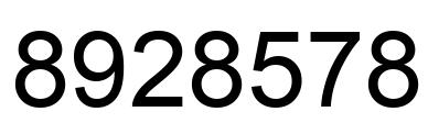 Number 8928578 black image