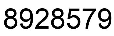 Number 8928579 black image