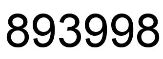 Number 893998 black image