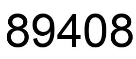 Number 89408 black image