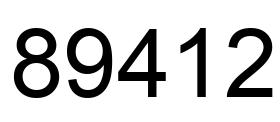 Number 89412 black image
