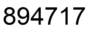 Number 894717 black image