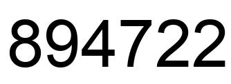 Number 894722 black image