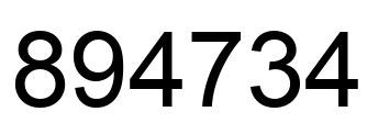Number 894734 black image