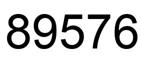 Number 89576 black image