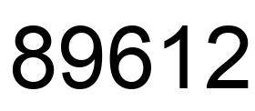 Number 89612 black image