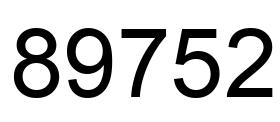 Número 89752 imagen negro