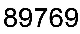 Número 89769 imagen negro