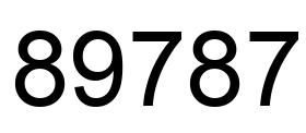 Número 89787 imagen negro
