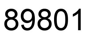 Número 89801 imagen negro