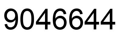 Number 9046644 black image