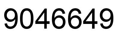 Number 9046649 black image