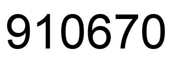 Number 910670 black image