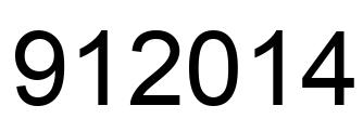 Number 912014 black image