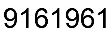 Number 9161961 black image