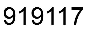 Number 919117 black image