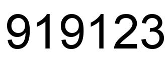 Number 919123 black image
