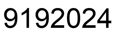 Number 9192024 black image