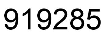 Number 919285 black image