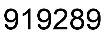 Number 919289 black image