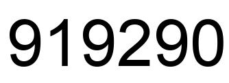 Number 919290 black image