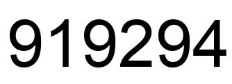 Number 919294 black image