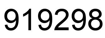 Number 919298 black image