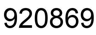 Number 920869 black image