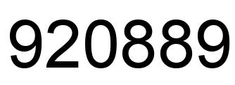 Number 920889 black image