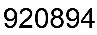 Number 920894 black image