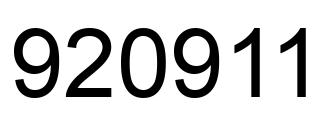 Number 920911 black image
