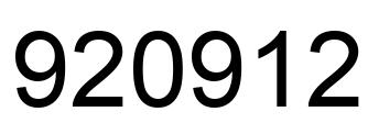 Number 920912 black image