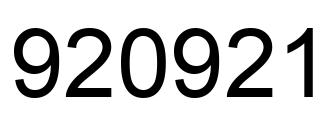 Number 920921 black image
