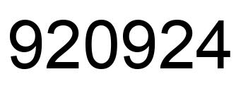 Number 920924 black image