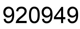 Número 920949 imagen negro
