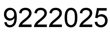 Número 9222025 imagen negro