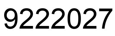 Number 9222027 black image