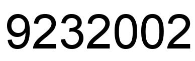 Número 9232002 imagen negro
