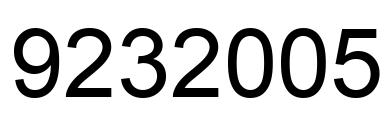 Number 9232005 black image