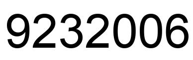 Number 9232006 black image