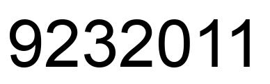 Number 9232011 black image