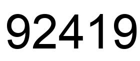 Number 92419 black image